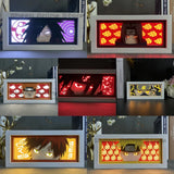 Uchiha Sasuke and Uzumaki Naruto 3D Anime LED Light Box NARUTO Action Figure Toys Paper Carving Light Kid Decoration Toy