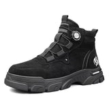 Trend Black Motorcycle Shoe Men Design Leather Men'S Ankle Boots Outdoor Platform Tooling Shoes Men Biker Boots Botas Hombre