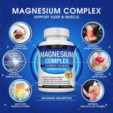Toplux Magnesium Complex Supplement: 1000Mg of 8-Element Magnesium, 90 Capsules