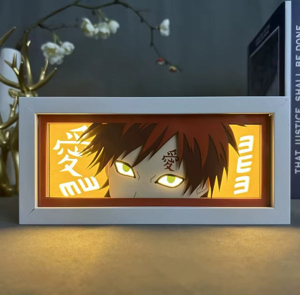 Uchiha Sasuke and Uzumaki Naruto 3D Anime LED Light Box NARUTO Action Figure Toys Paper Carving Light Kid Decoration Toy