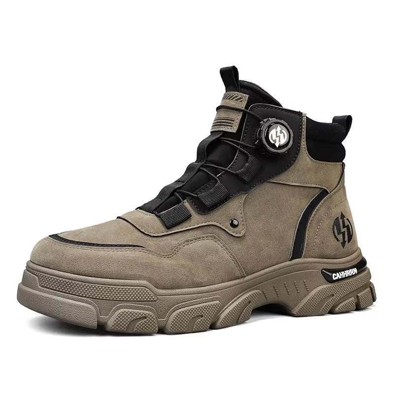 Trend Black Motorcycle Shoe Men Design Leather Men'S Ankle Boots Outdoor Platform Tooling Shoes Men Biker Boots Botas Hombre